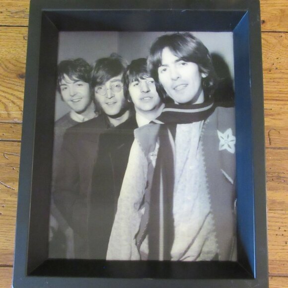 Rare Vintage Lenticular BEATLES Picture 3-D Framed Black & White Photo Print - Picture 11 of 16